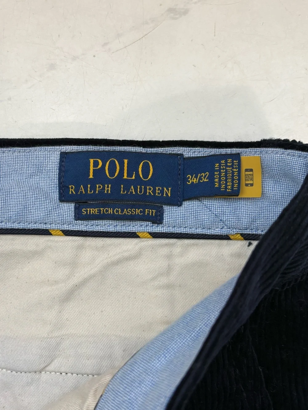 Polo Ralph Lauren Size 34 Blue Corduroy Classic Fit Pants Preppy Formal Business